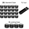 Opel Black Wheel Nut Bolt Cover Cap / Pack of 24x 17MM /