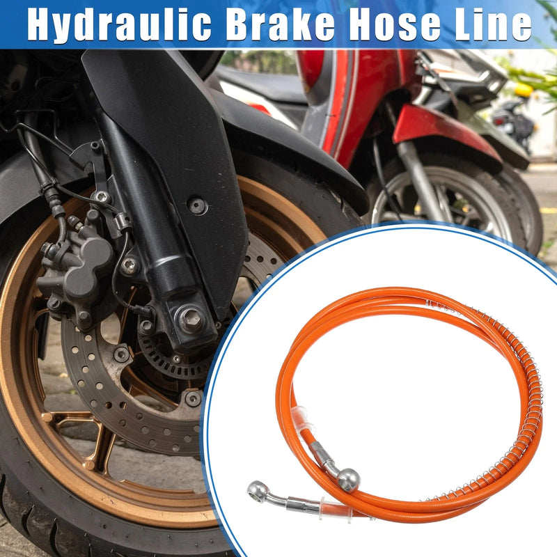 Motorcycle Hydraulic Brake Hose Line Pipeline 180cm 10mm 0.39in Orange