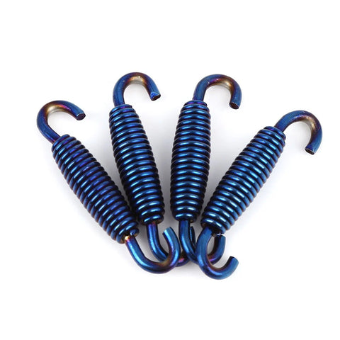 Motorcycles 4pcs 59mm Blue Exhaust Pipe Stainless Steel Swivel Springs