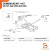 Nissan Datsun 720 Pickup Door Lock Cylinders Set with Keys (73-86)