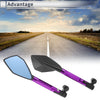 Motorcycle M8/M10 1 Set Motorcycle Rear View Mirrors Black Purple Aluminum