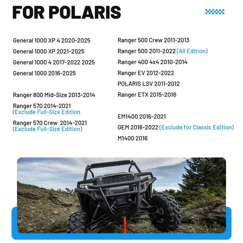 Polaris Ranger 500 2 x Tailgate Cable (2011–2022)