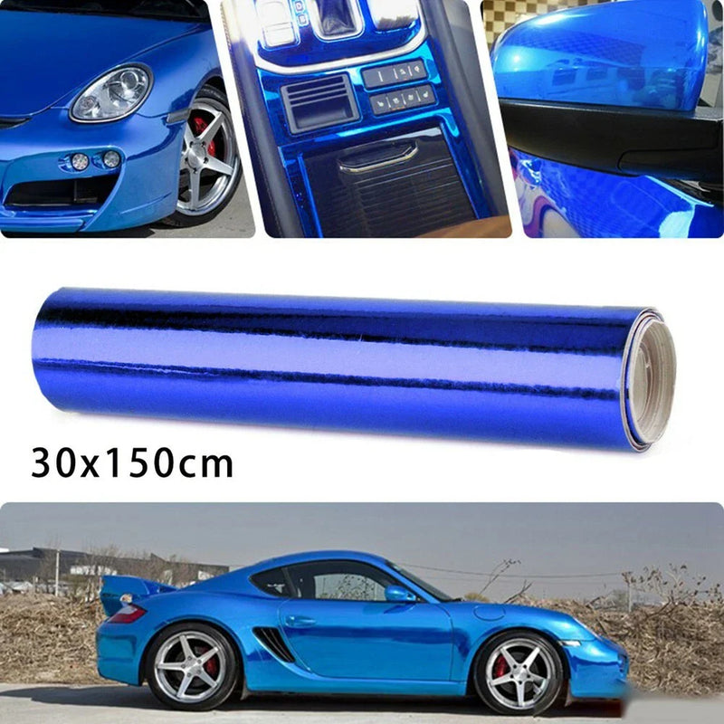 Dark Blue Car Mirror Vinyl Wrap Film Roll / 150x30cm /
