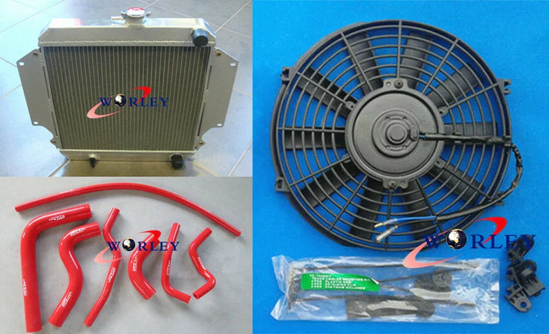 Suzuki Sierra SJ413 Aluminum Radiator + Red Hose + Fan (1984-1996)