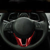 Mazda 3 Axela Red Carbon Fiber Steering Wheel Trim Cover (2014-2016)