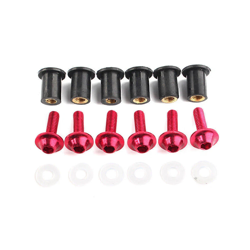 Honda CBR250 300 650 900 Windscreen Fixing Kit Red Bolts