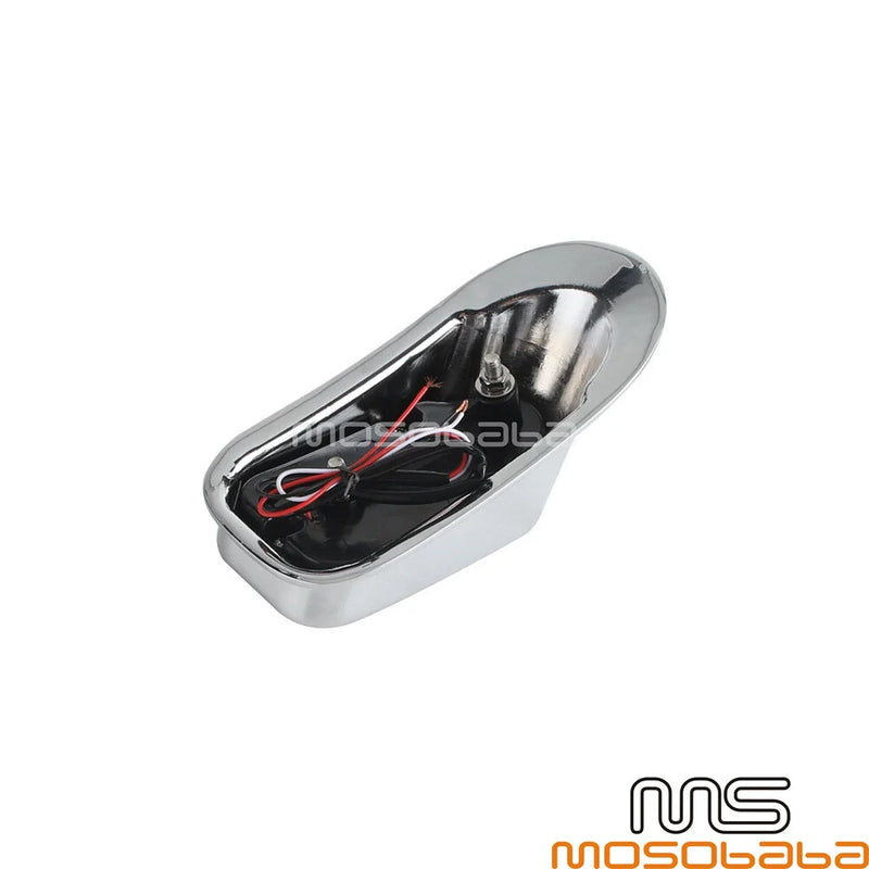 Harley Cafe Racer Chopper Chrome Red LED Tombstone Brake Tail Light