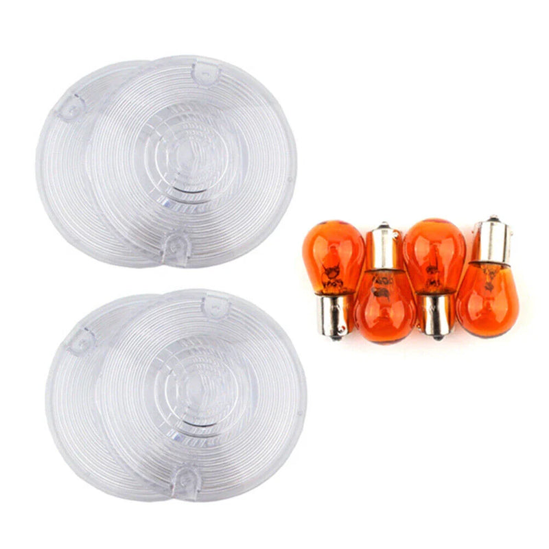 Harley Glide Clear Front Rear Turn Signal Lens Covers (2014-2023)