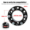 Universal 4pcs 6 Lug 2 in M12x1.5 Thread 6x5.5 in Wheel Spacers Black
