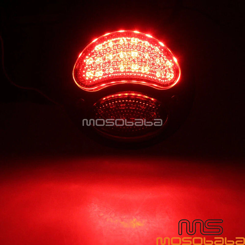 H-D Bobber Chopper Cafe Racer Black LED Taillight Rear Brake Lamp
