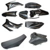 Dirt Bike BLK TTR 110 Plastics Body Kit, Seat & Tank