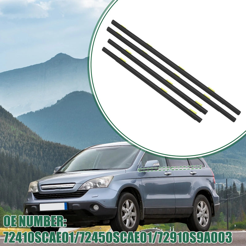 Honda (No. 72410SCAE01, 72450SCAE01) Black Window Weatherstrip Set