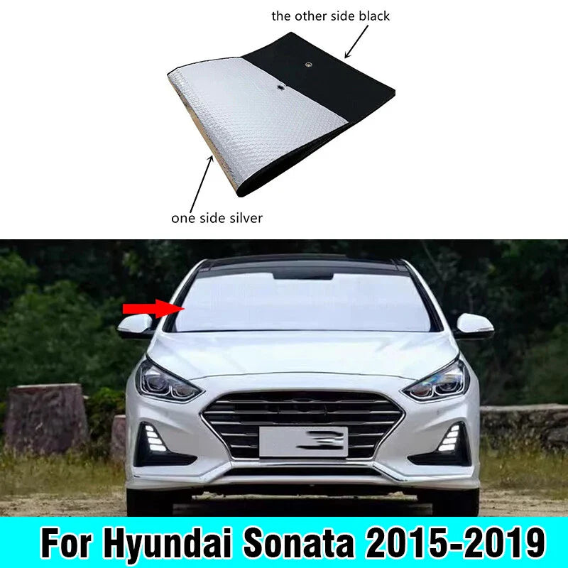 Hyundai Sonata Front Windshield Interior Privacy Thick Sunshade (2015–2019)