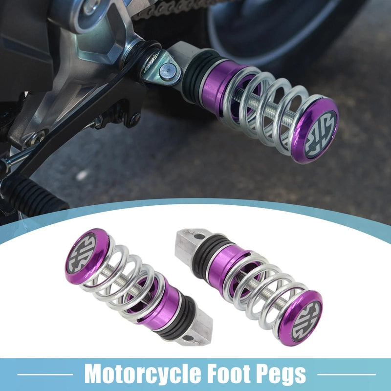 Aolly Motorcycle Footpeg Purple Pair / 8mm Aluminum Rearsets