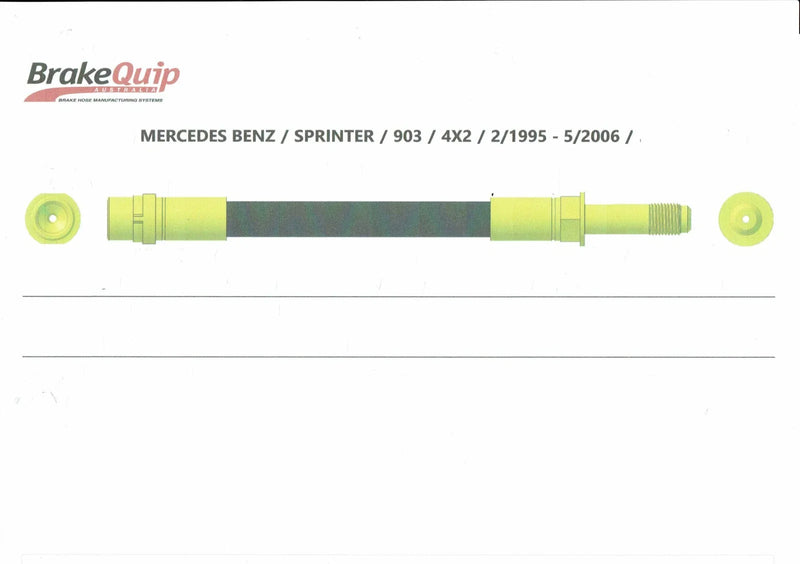 Mercedes Benz Sprinter 903 4x2 Brake Hose (2/95-5/06)