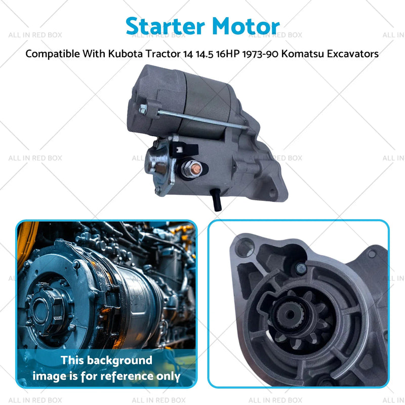 Kubota Tractor 14 14.5 16HP Starter Motor (1973-1990)