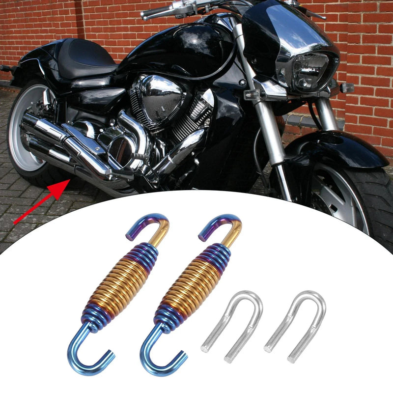Motorcycle Set 34mm 1.34" Motorcycle Exhaust Pipe Spring with U Shape Hook