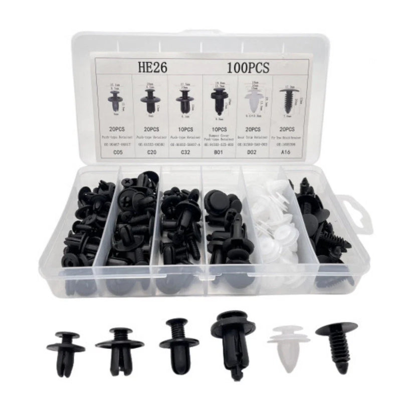 Bumper Door Trim Panel Fasteners 100Pcs Body Push Retainer Pins