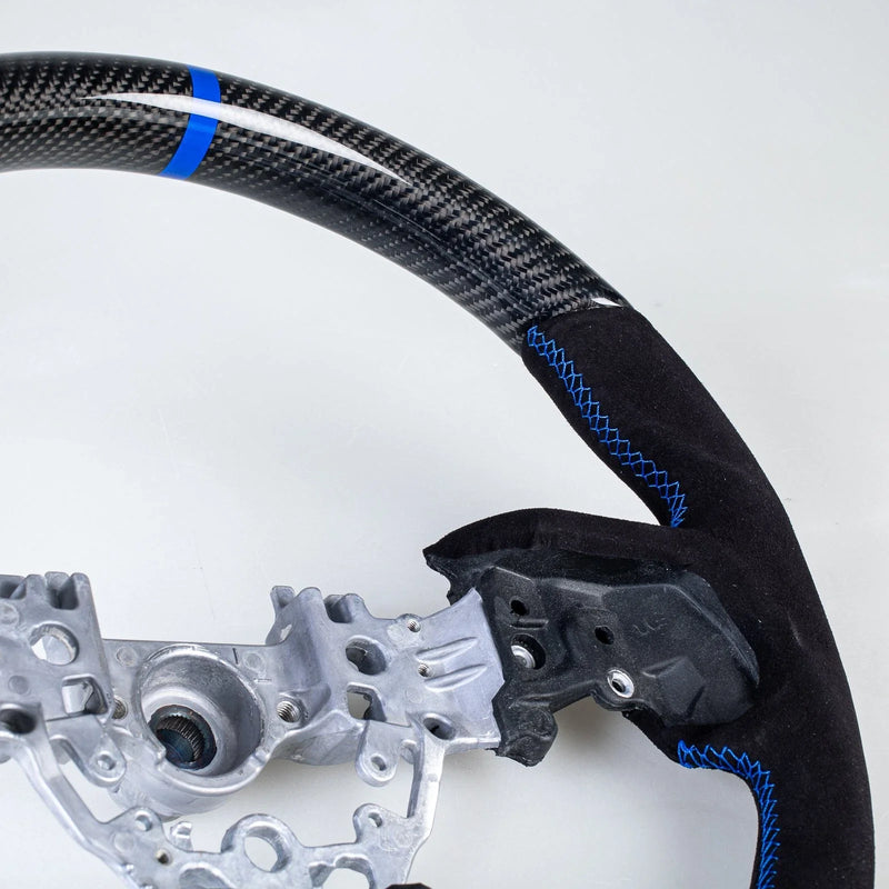 Subaru WRX Carbon Flat Bottom Suede Blue Steering Wheel (2022-2023)