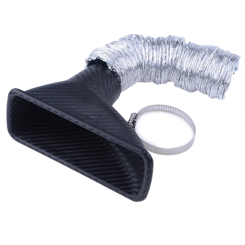 Car Bumper Grille Air Intake Hose Turbo Air Inlet Pipe Funnel Kit (Fits Most)