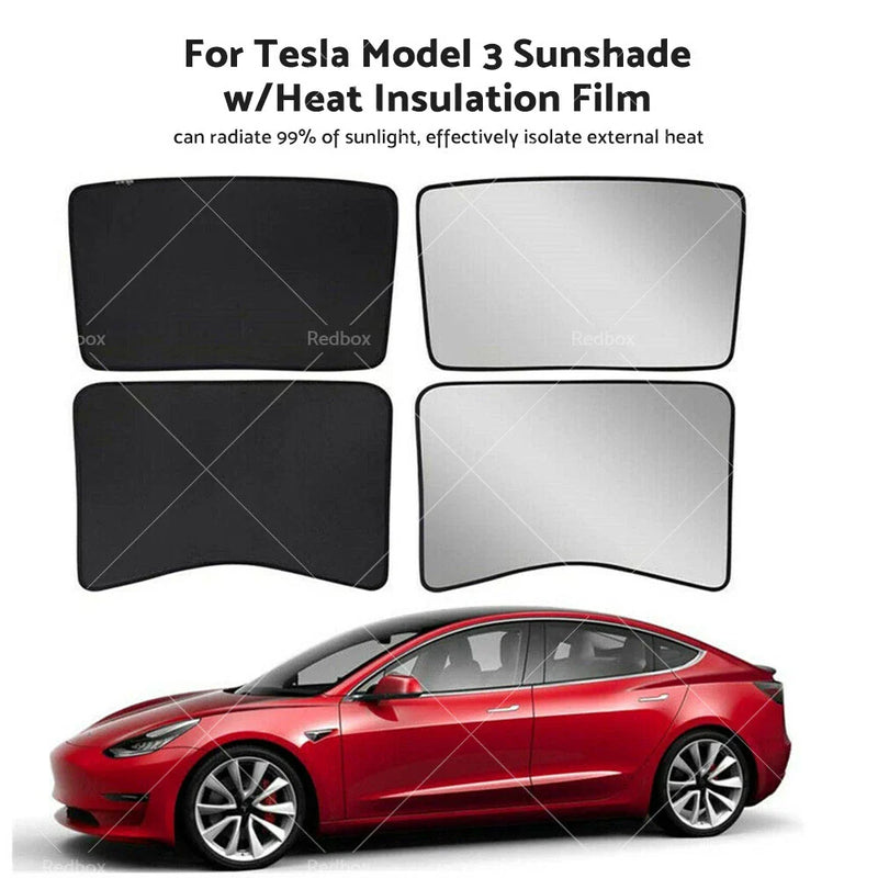 Tesla Model 3 (2017-2021) - Front & Rear Roof Film Protection Sun Shades