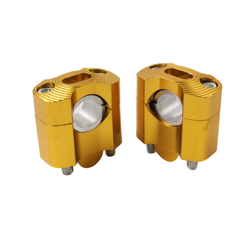 Dirt Pit Bike ATV Gold Fat Bar Mount Clamps Risers Adaptor 7/8 to 1-1/8