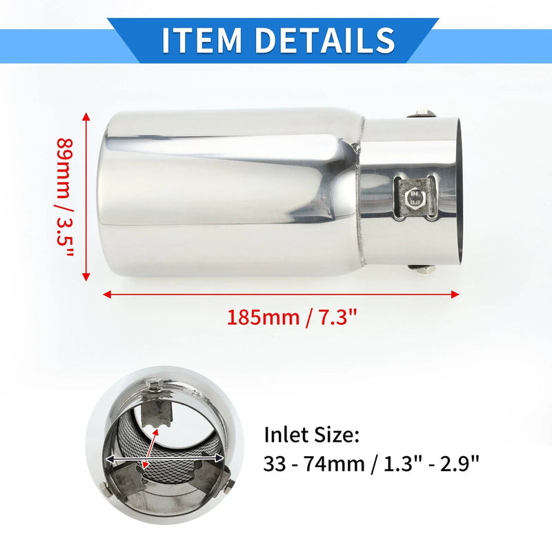 Toyota Land Cruiser Prado 1 Pc Exhaust Tip 1.3" - 2.9" Inlet (2003-2023)