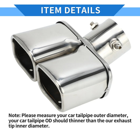 Toyota Raize 2 x 2.4" Square Curved Slant Cut Dual Exhaust Tips (2020-2023)