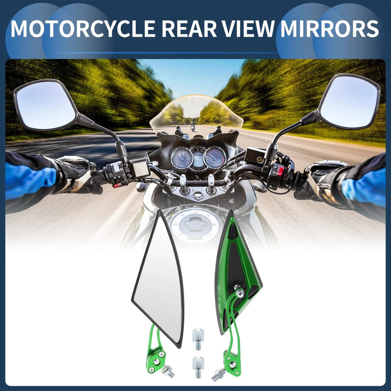 M8 / M10 Green Aluminum Alloy M8/M10 Rear View Mirrors