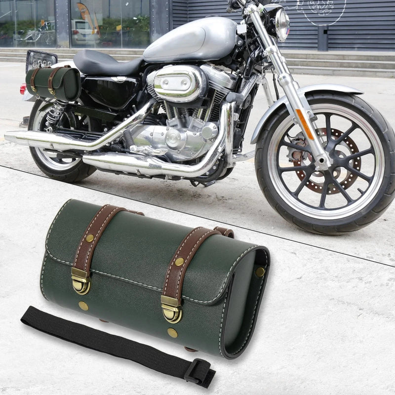 Motorcycle Saddlebag Side Tool Bags 2 x Quick Release Buckles Green