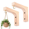 Wall - Hanging Basket Flower Pot Wooden Plant Hanger Hook