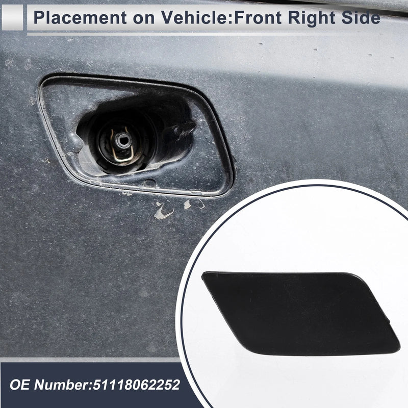 BMW 335i Unpainted Front Right Side Bumper Headlight Washer Nozzle Cover