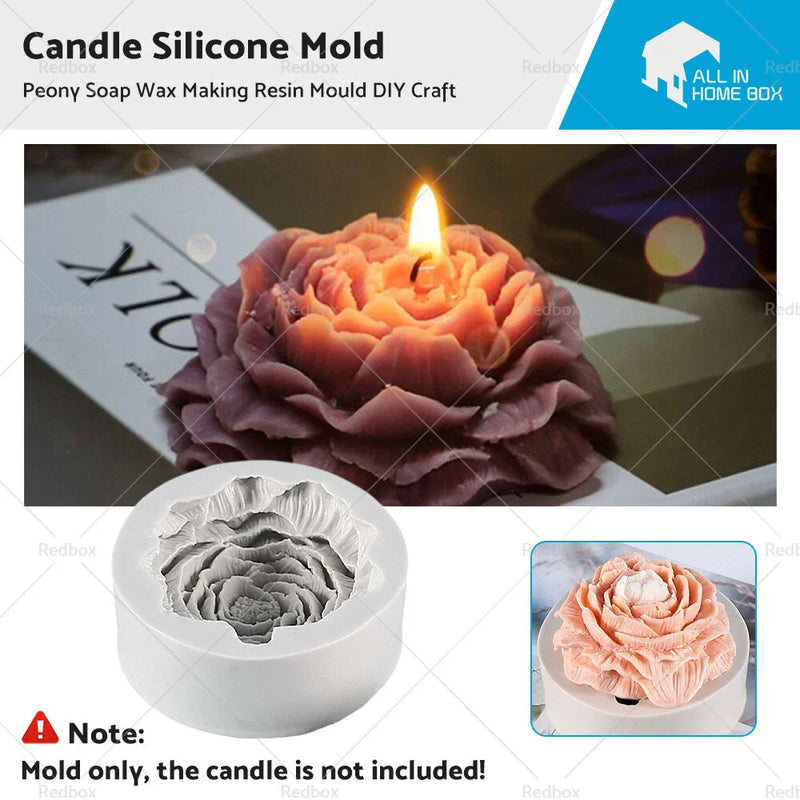 Peony Aromatherapy Soap Wax Candle DIY Craft Silicone Mould