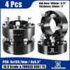 Universal 4pcs 6 Lug 2 in M12x1.5 Thread 6x5.5 in Wheel Spacers Black