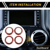 Jeep Wrangler JK JKU (2011-2017) Red AC Vent Dashboard Decoration Rings