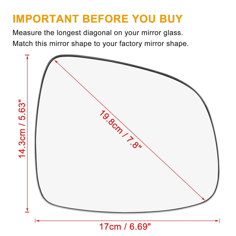 Suzuki Right Side Mirror Glass with Backing Plate