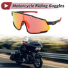 Motorcycle Riding Red Lens Black Frame Cycling Sunglasses UV400 Goggles
