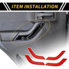 Jeep Wrangler Red Front Rear Door Handle Panel Bezel Cover Trims (2007-2023)