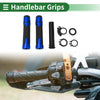 Motorcycle Black Blue Rhombus 7/8 22mm Hand Grips Cover Kit