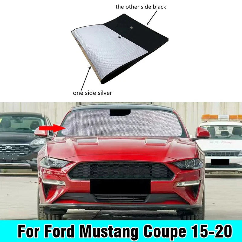Ford Mustang Coupe Sunshade / Front Windshield Privacy Thick (2015–2020)