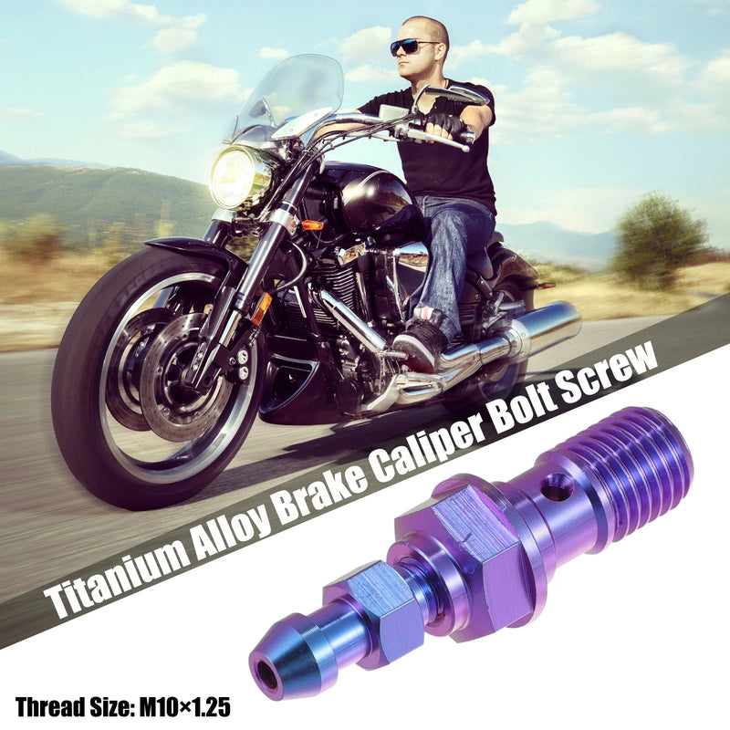 Motorcycle M10x1.25 Brake Master Cylinder Screw Titanium Blue Purple