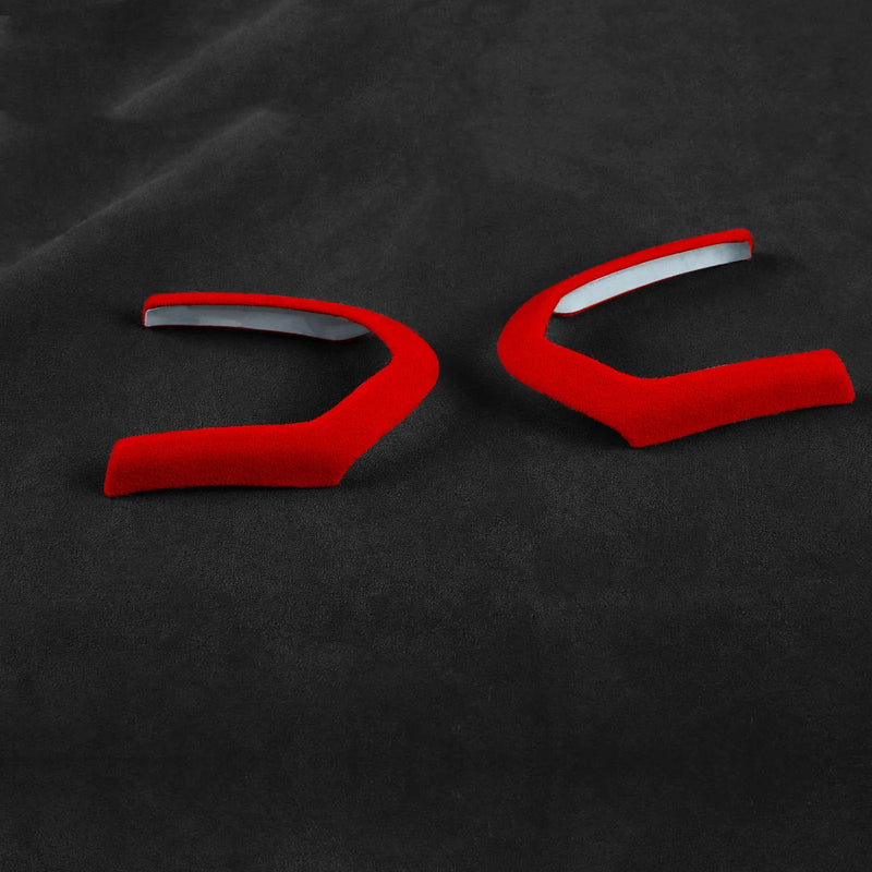 BMW F20 F22 F30 F32 F10 2 x Red Leather Steering Wheel Cover Stickers (2011-2020)