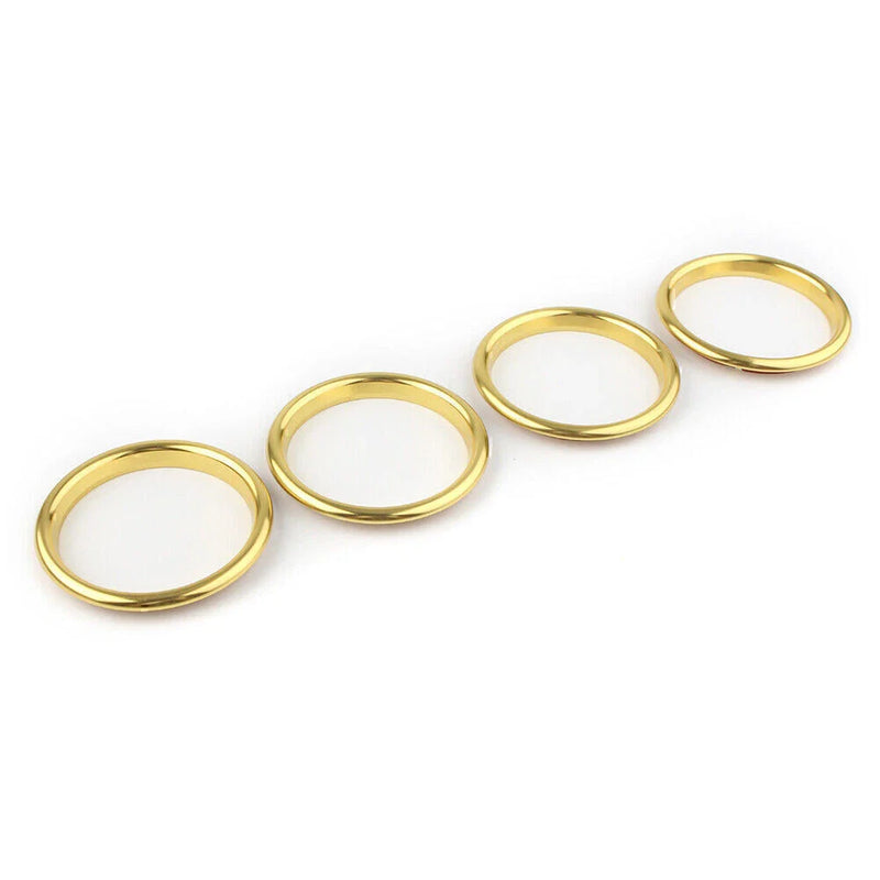 Audi A3 2012-2019 Stainless Steel Yellow 4 x Air Vent Outlet Ring Covers