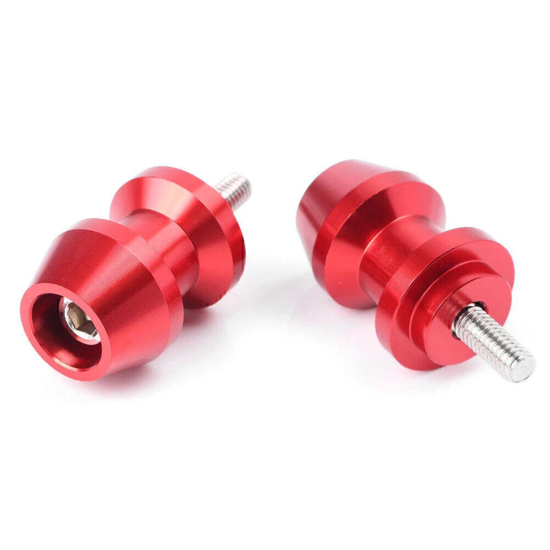 Yamaha R1, XV250, R6, YZF600, FZ6, FZ8 6mm Red Swingarm Spool Sliders