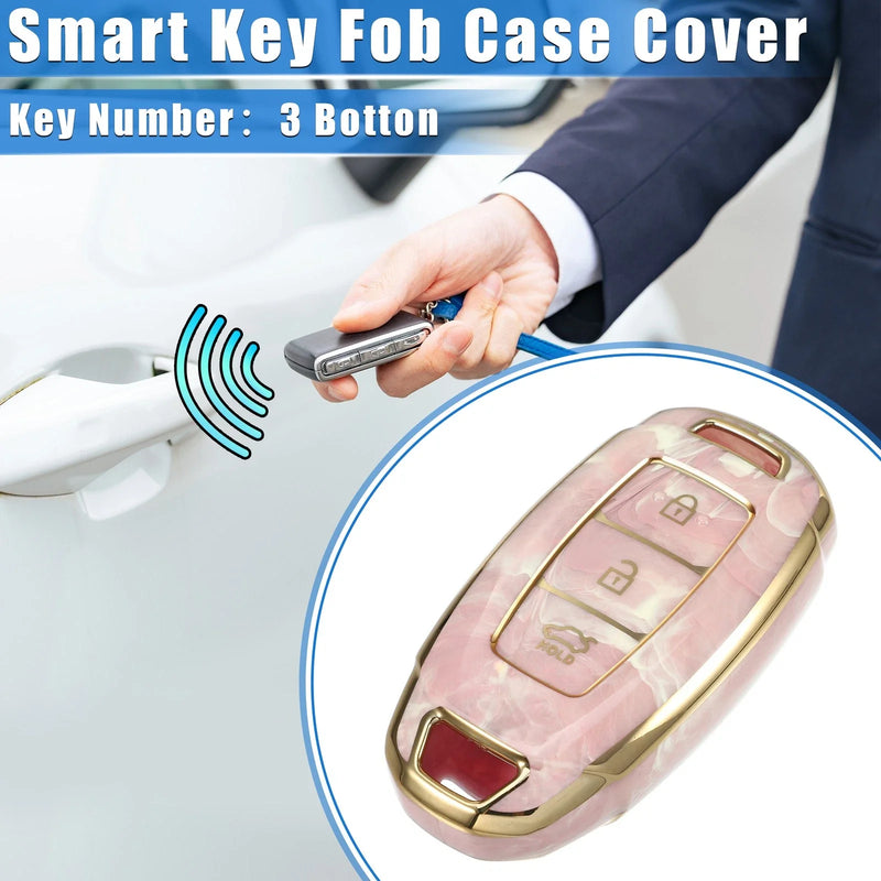Hyundai Accent Tucson, 3 Button TPU Pink Key Fob Cover (2010-2023)