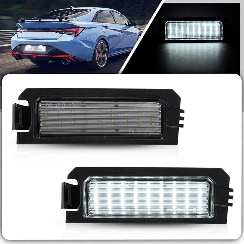 Hyundai Sonata Elantra Veloster K5 White LED Rear License Plate Lights
