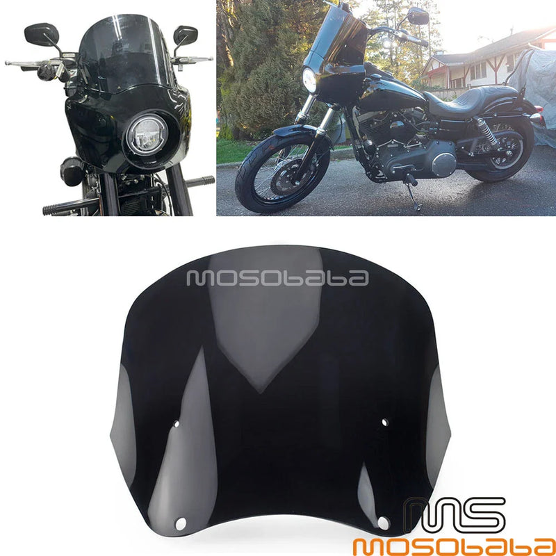 Harley Dyna FatBob FXDF FXDB FXDL 12" Smoke Windshield (1999-2017)