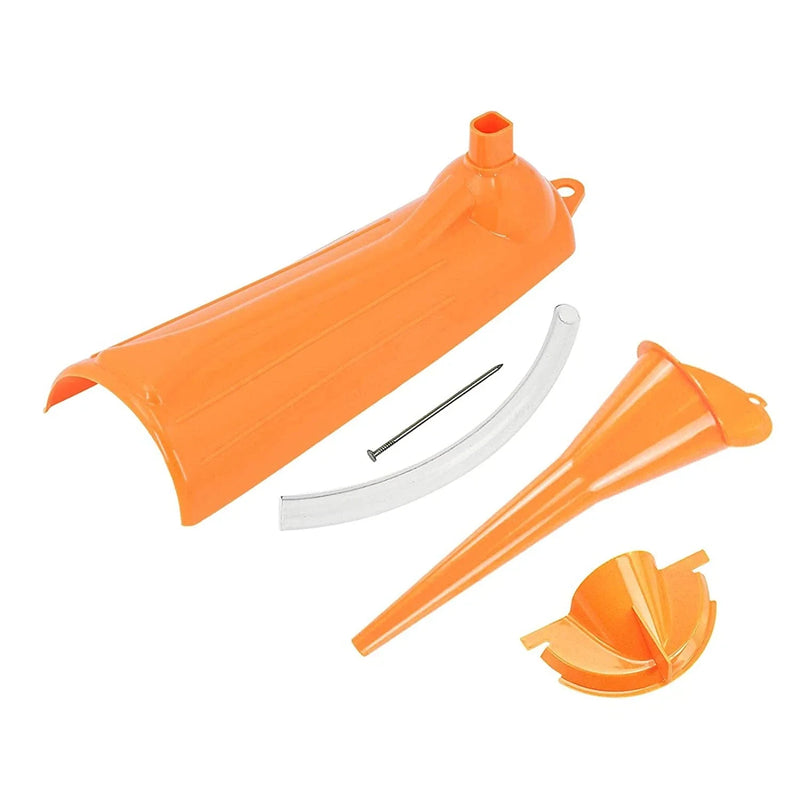 Harley 3 x Orange Oil Fill Funnel & Drip Free Oil Filter Set