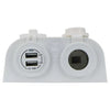Boat Caravan 4WD Surface Mount 12/24V USB Charger Combo with Power Socket