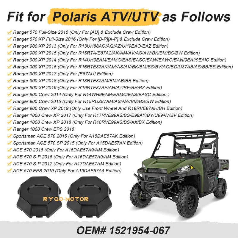 Polaris Sportsman ACE 570 2x Wheel Rim Caps (2015–2019)